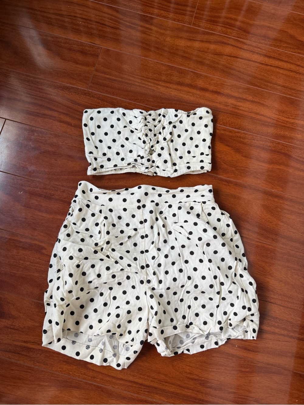 2 piece linen black and white set